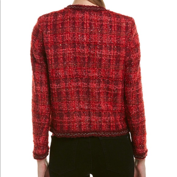 The Kooples Strawberry Tweed Jacket Red 